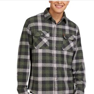 Chaps Men's Knit Flannel Shirt Green